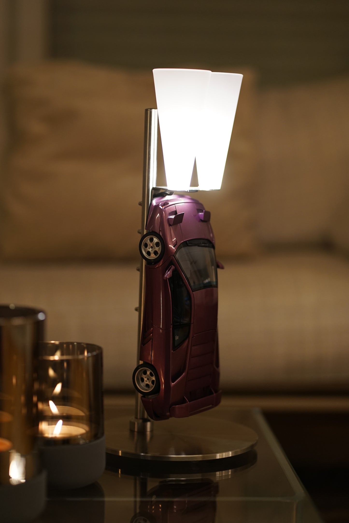 ArtCar-Lampe Lamborghini Diablo Viola - SIGNATURE LABEL